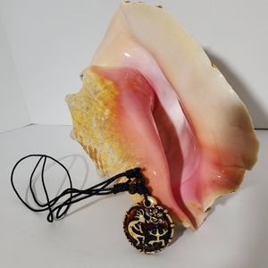 New Puerto Rico Boriken Tribal Taino Trio Faux Bone Expandable Pendant Necklace